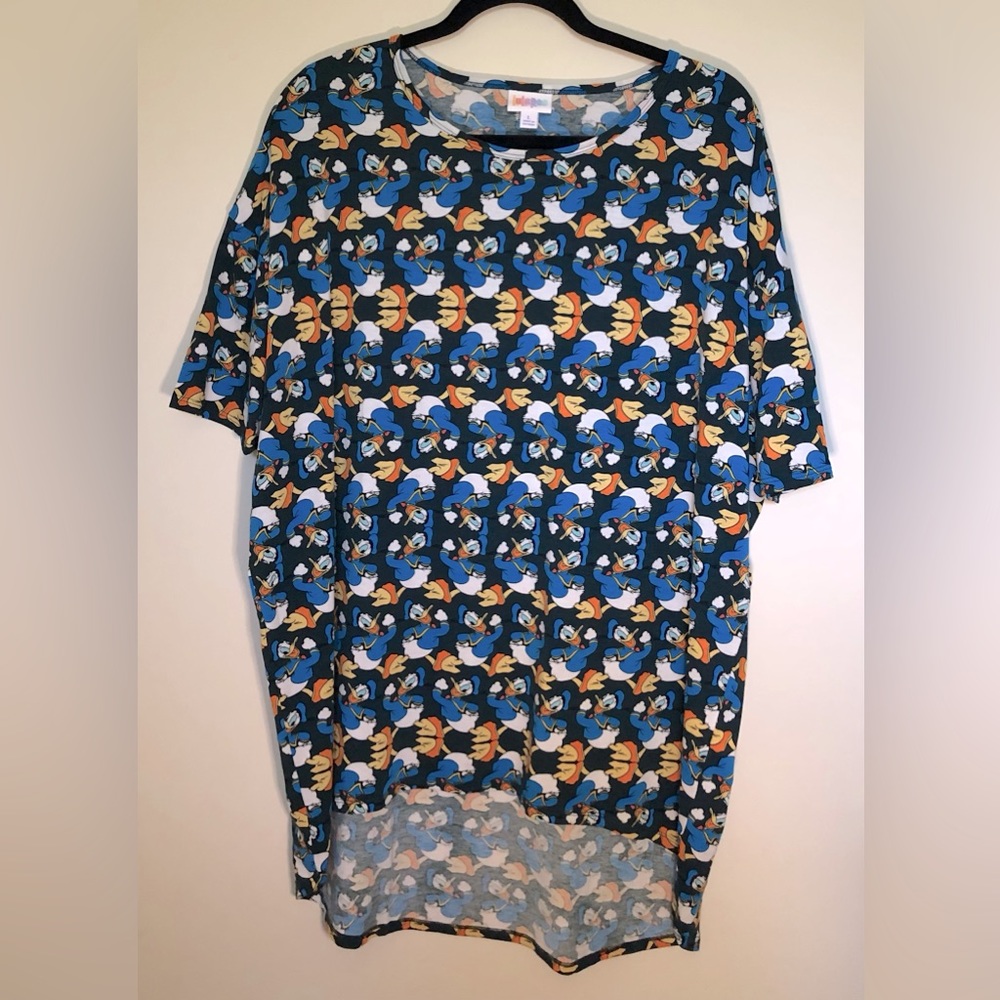 LuLaRoe Irma L Disney Donald Duck top